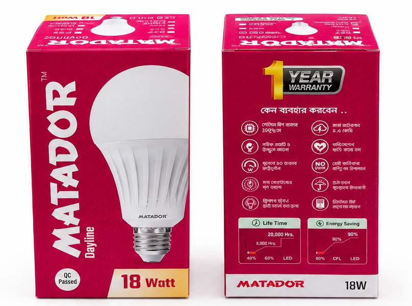 Matador LED Light 18W – Energy Saving LED Bulb with 1 Year Official Warranty