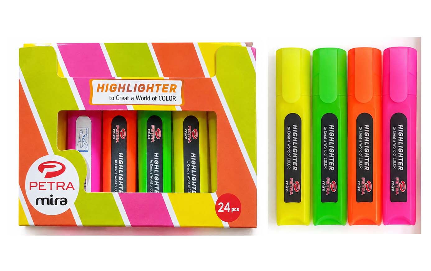Petra Highlighter – Fluorescent Highlighter Pen for Study, Office & Notes