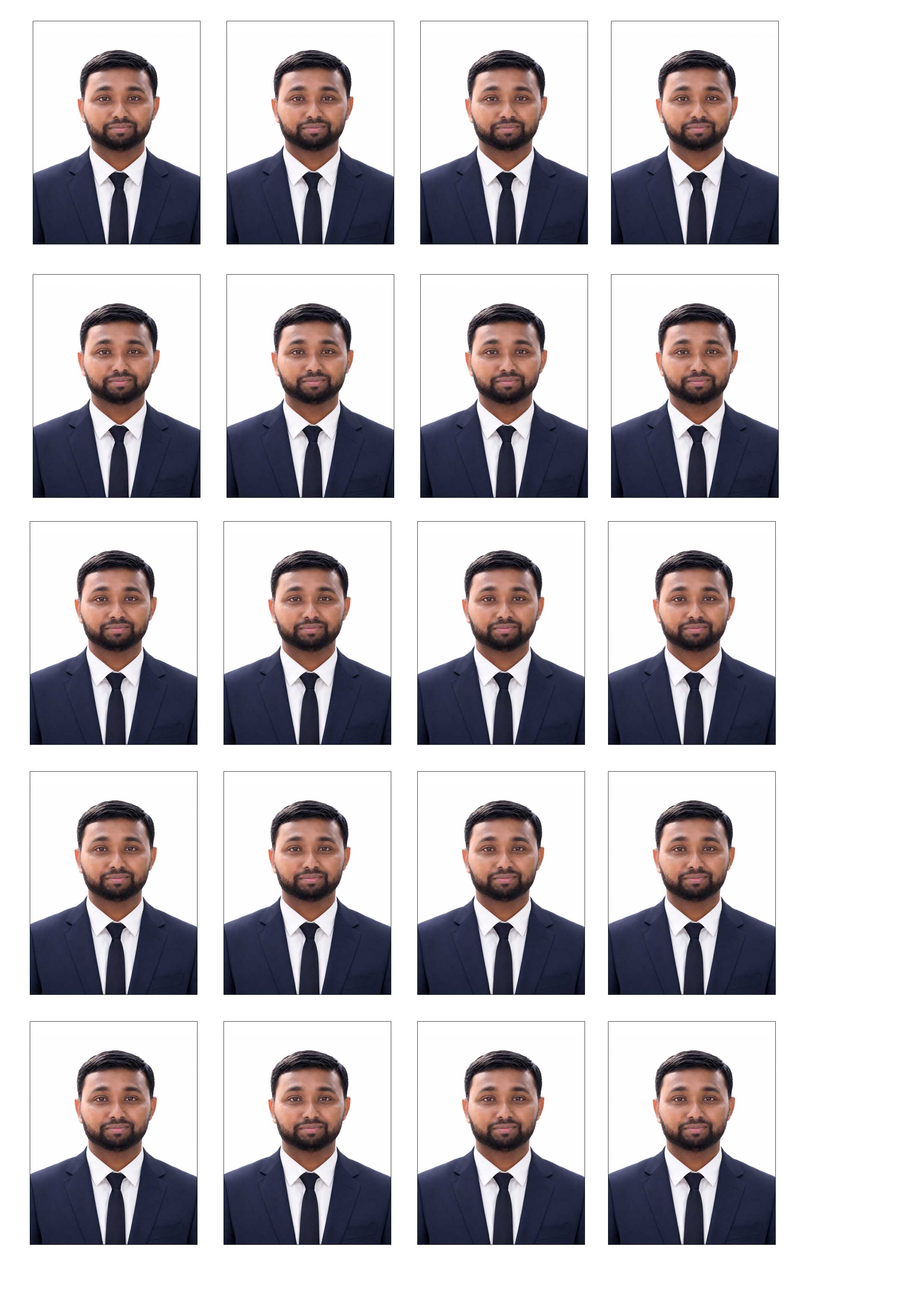 Passport Size Photo Print (4 Copies) – High Quality Photo Printing | Only ৳40