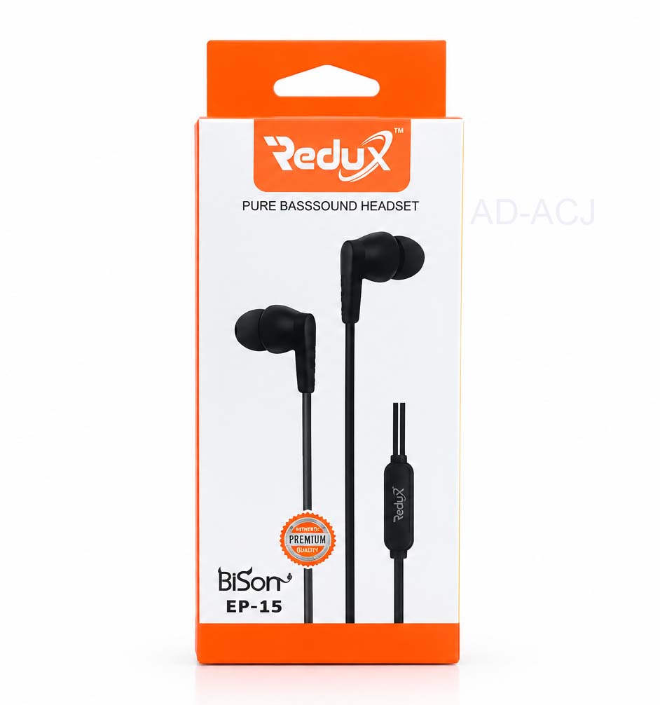 Redux Earphone EP-15 – Wired Stereo Earphone with Clear Sound & Built-in Microphone